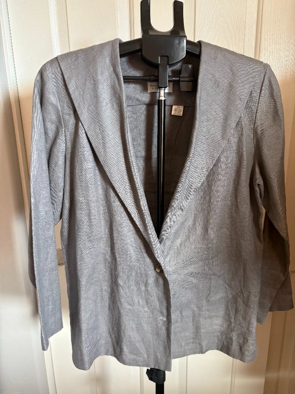 Linen Unstructured Jacket Button Front